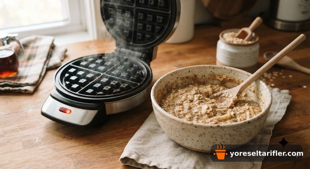 Rafine Şekersiz Yulaf Waffle Tarifi — Adım 4