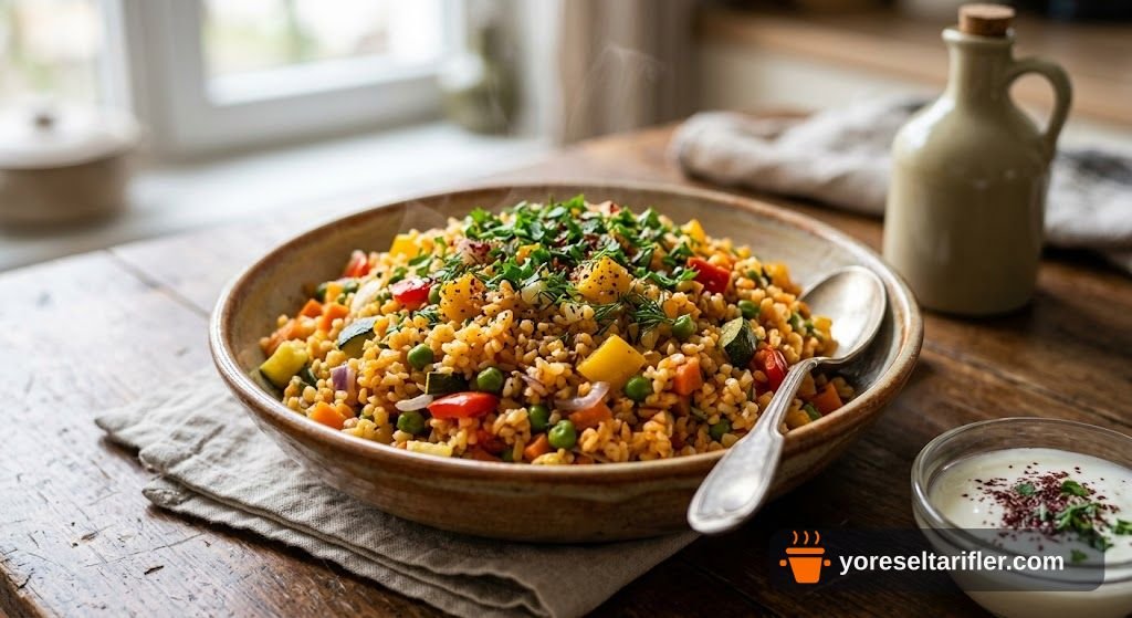 Renkli Sebzeli Bulgur Pilavı Tarifi — Adım 7
