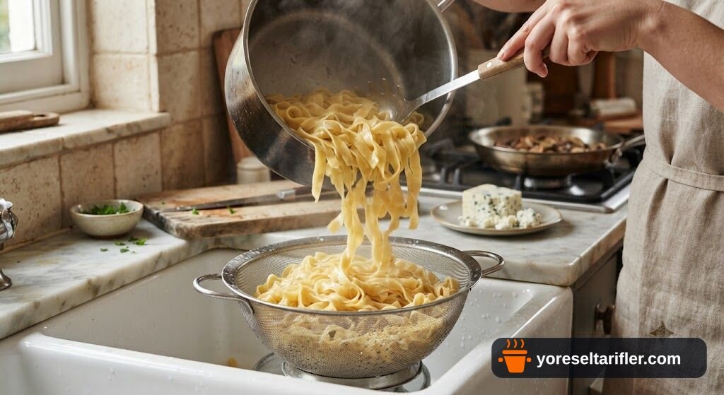Rokfor Soslu Mantarlı Tagliatelle Tarifi — Adım 6
