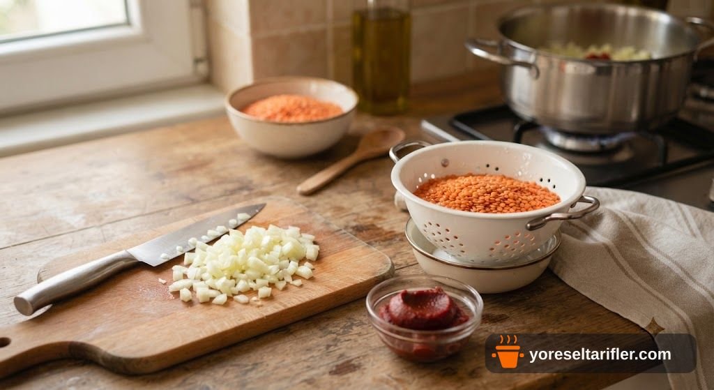 Salçalı Mercimek Çorbası Tarifi — Adım 1