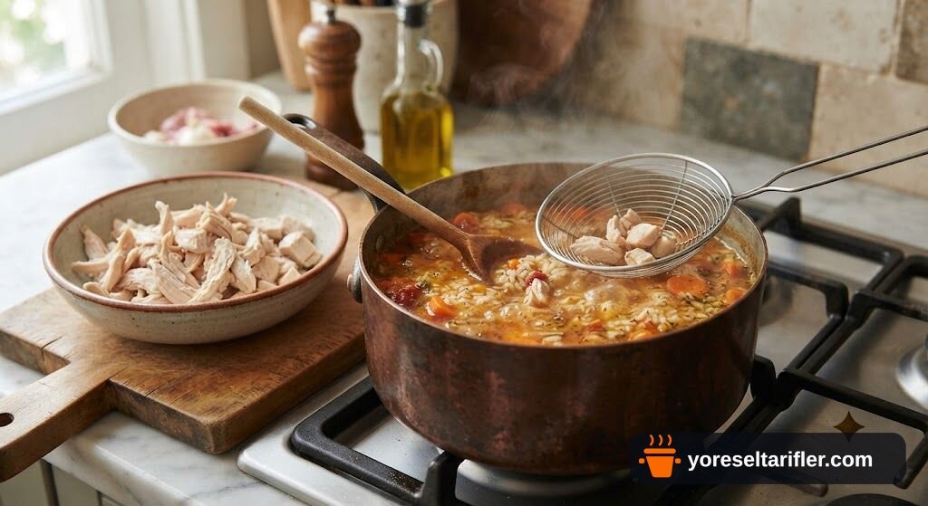 Salçalı Pirinçli Tavuk Çorbası Tarifi — Adım 3