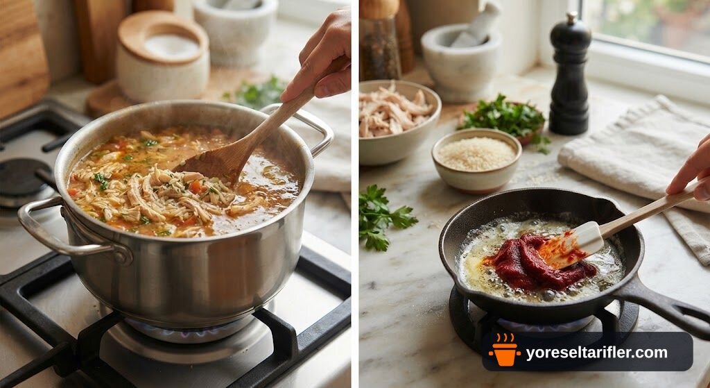 Salçalı Pirinçli Tavuk Çorbası Tarifi — Adım 4