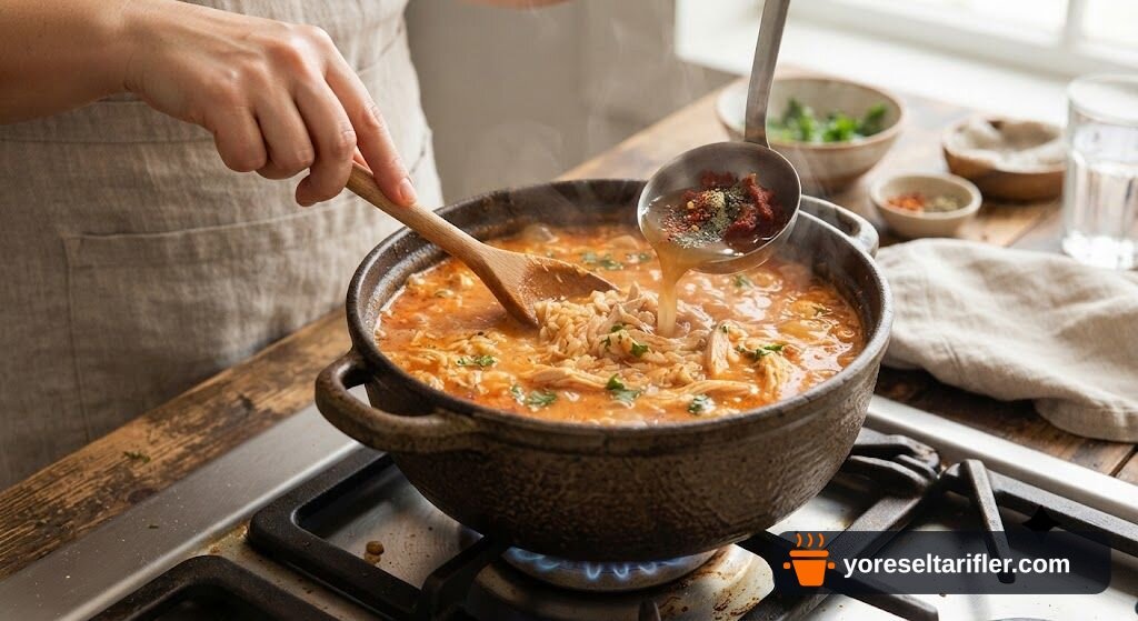 Salçalı Pirinçli Tavuk Çorbası Tarifi — Adım 5