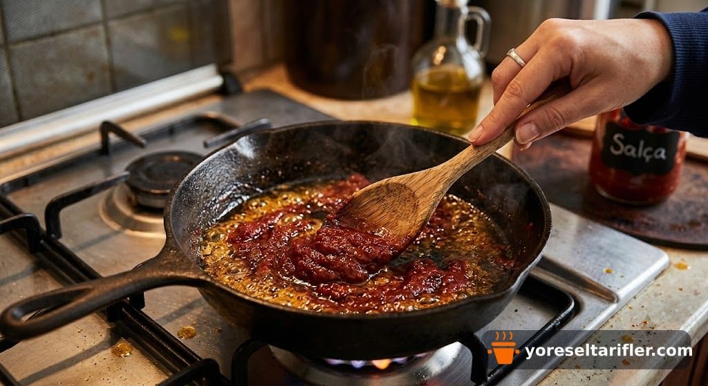 Salçalı Soğanlı Sulu Erişte Tarifi — Adım 5