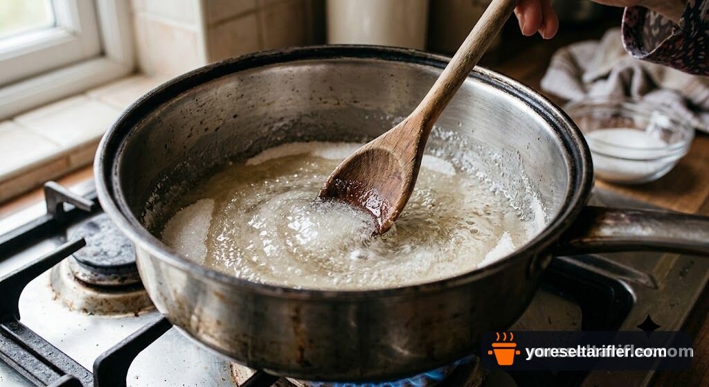 Şampanyalı Poşe Şeftali ve Kirazlı Granita Tarifi — Adım 1