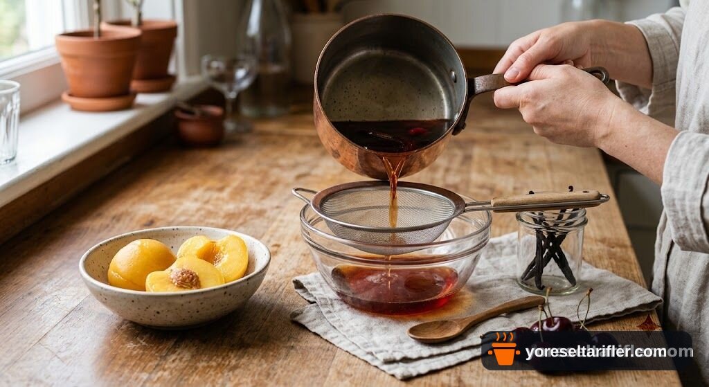 Şampanyalı Poşe Şeftali ve Kirazlı Granita Tarifi — Adım 4