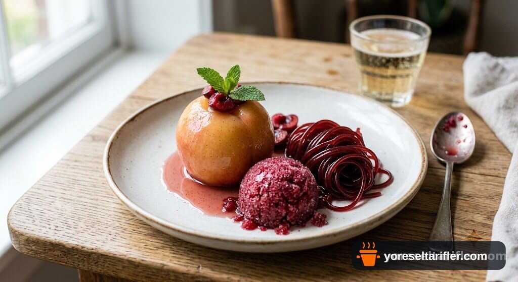 Şampanyalı Poşe Şeftali ve Kirazlı Granita Tarifi — Adım 9