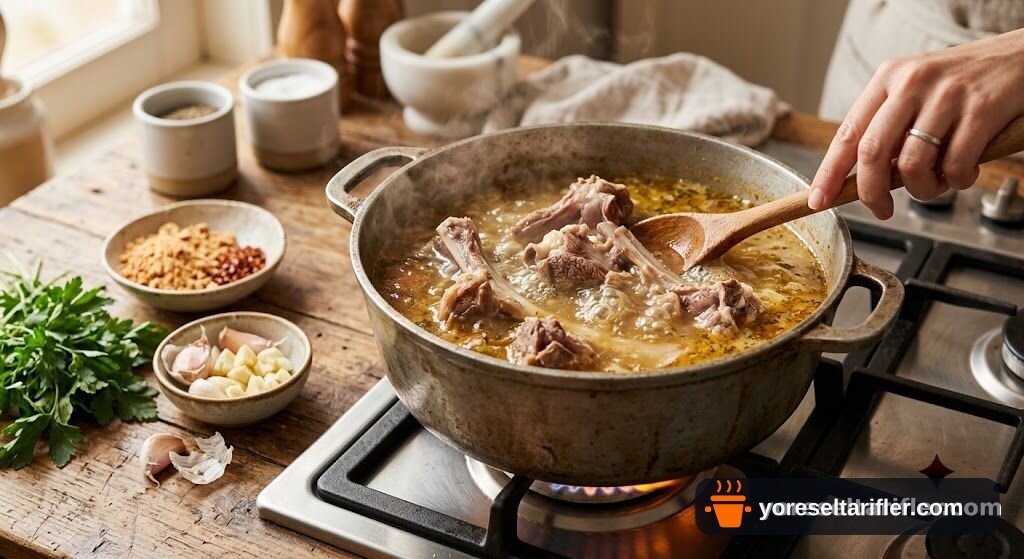 Sarımsaklı Tarhana Çorbası Tarifi — Adım 1