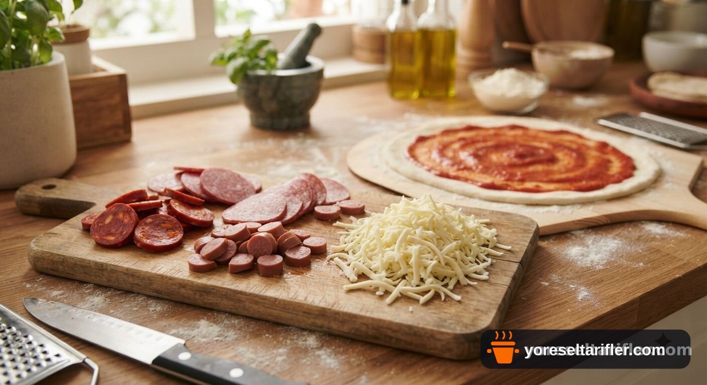 Şarküteri Pizza Tarifi — Adım 4