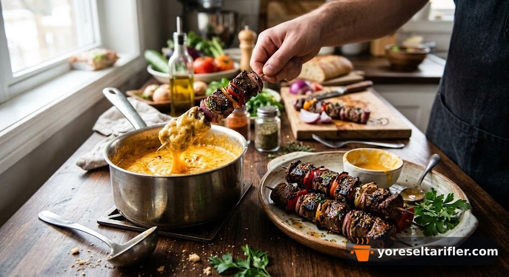 Şaşlık Peynir Soslu Sebzeli Tarifi — Adım 9
