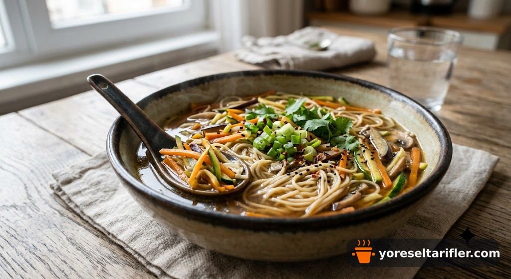 Sebzeli Noodle Çorbası Tarifi — Adım 1