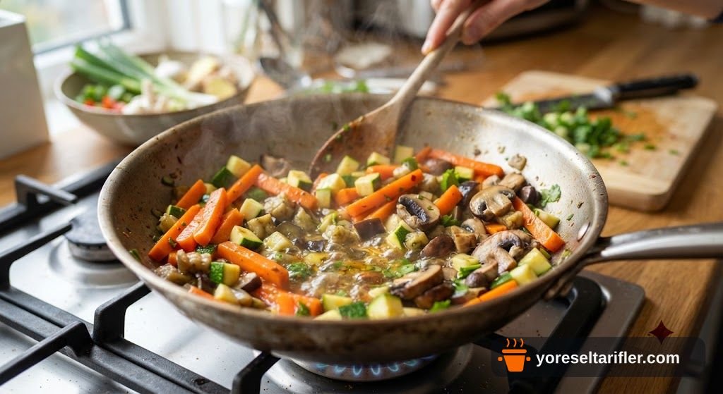 Sebzeli Noodle Çorbası Tarifi — Adım 3