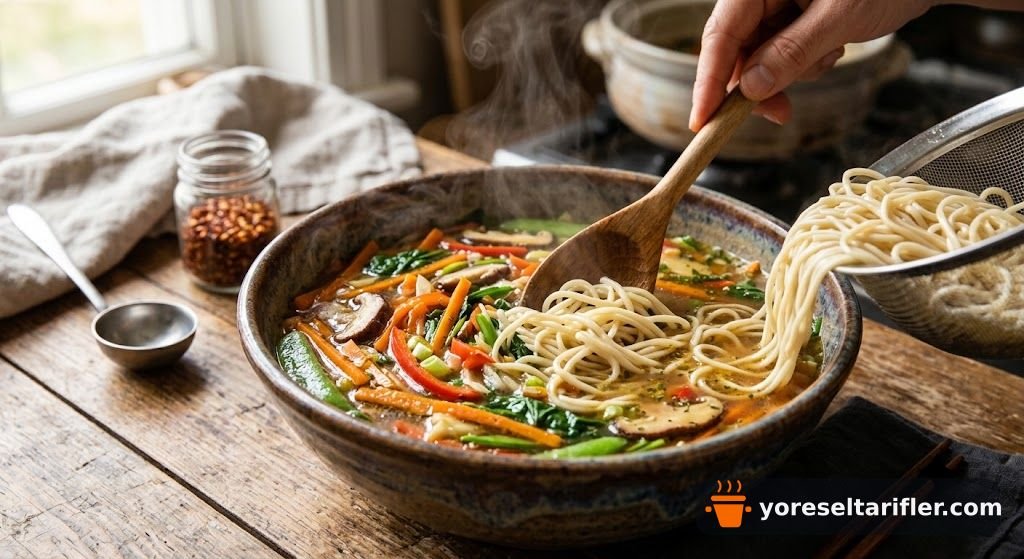 Sebzeli Noodle Çorbası Tarifi — Adım 6