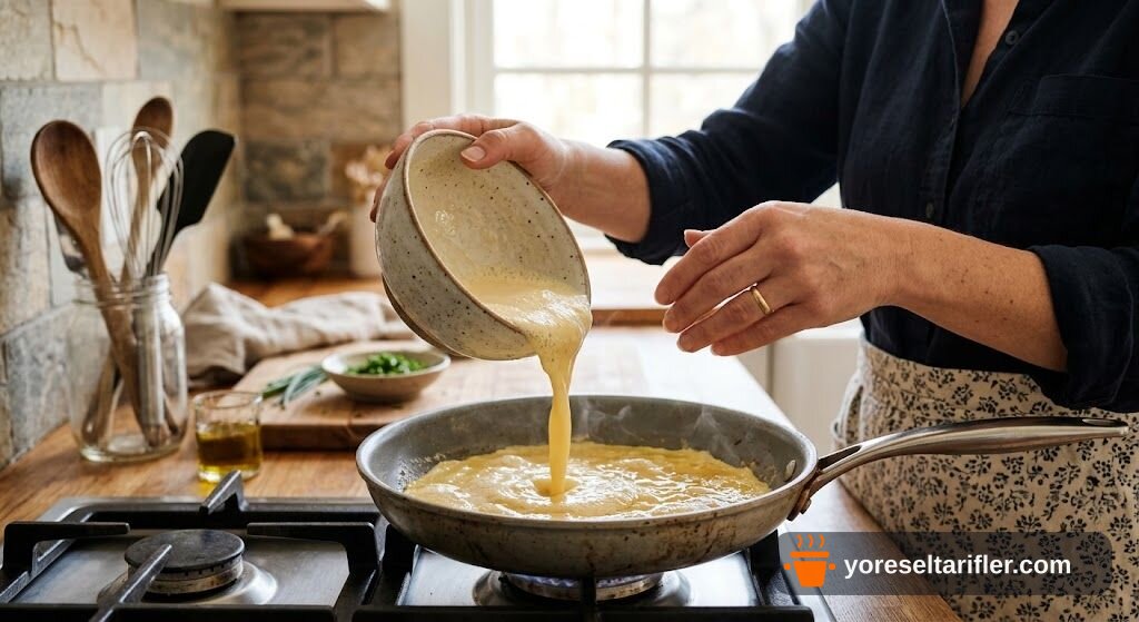 Sebzeli Peynirli Omlet Tarifi — Adım 4