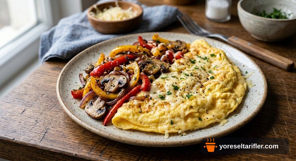 Sebzeli Peynirli Omlet Tarifi — Adım 5