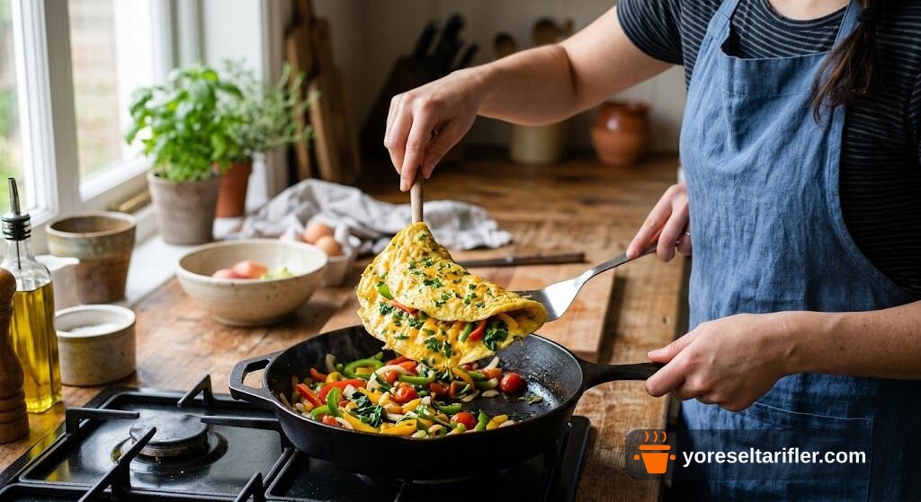 Sebzeli Peynirli Omlet Tarifi — Adım 6