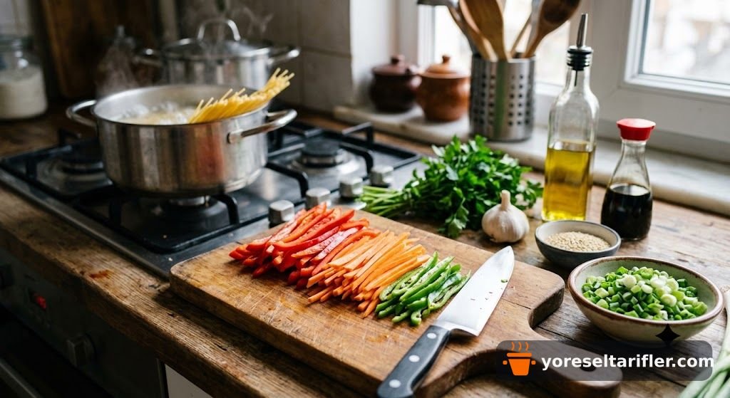 Sebzeli Spagetti Noodle Tarifi — Adım 2