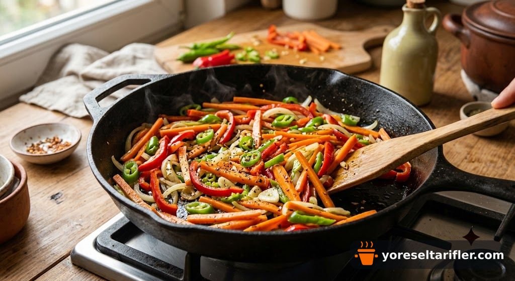 Sebzeli Spagetti Noodle Tarifi — Adım 3