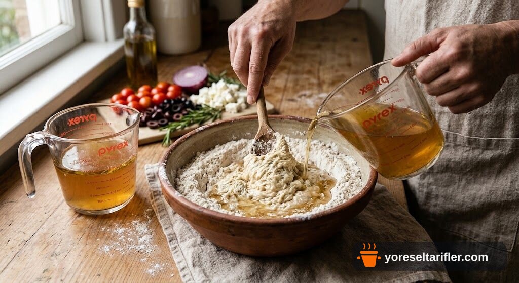 Sebzeli ve Peynirli Focaccia Tarifi — Adım 1