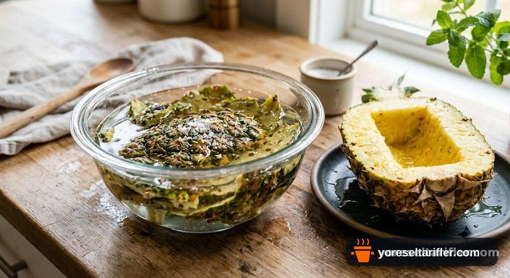 Şekersiz Ananaslı Soğuk Çay Tarifi — Adım 1