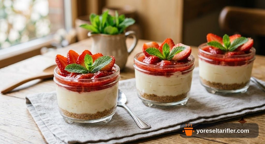 Şekersiz Çilekli Cheesecake Tarifi — Adım 8
