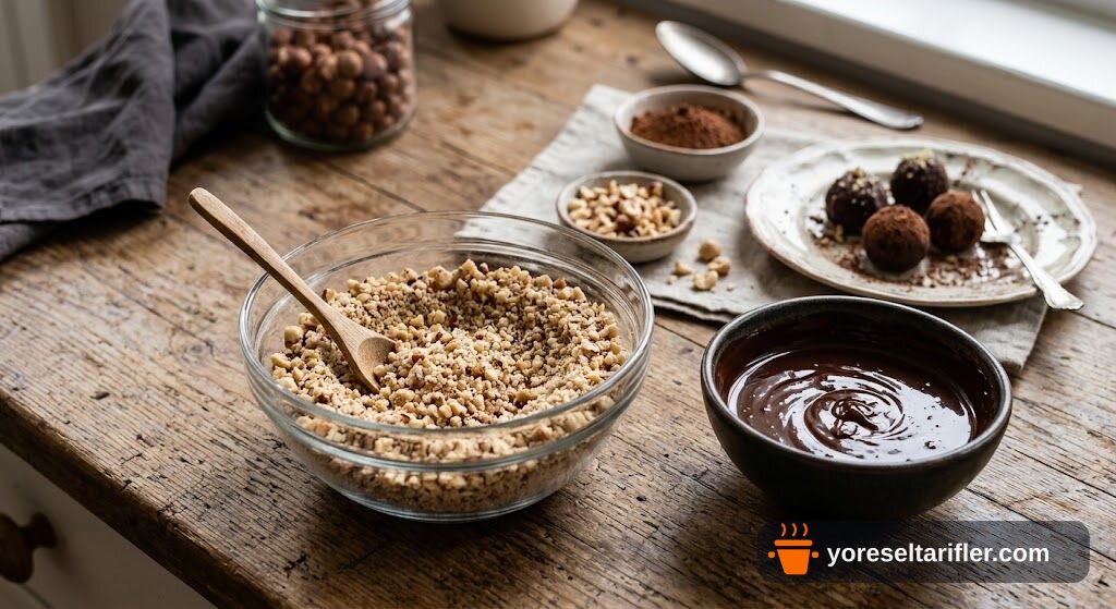 Şekersiz Fındıklı Vegan Truff Tarifi — Adım 1