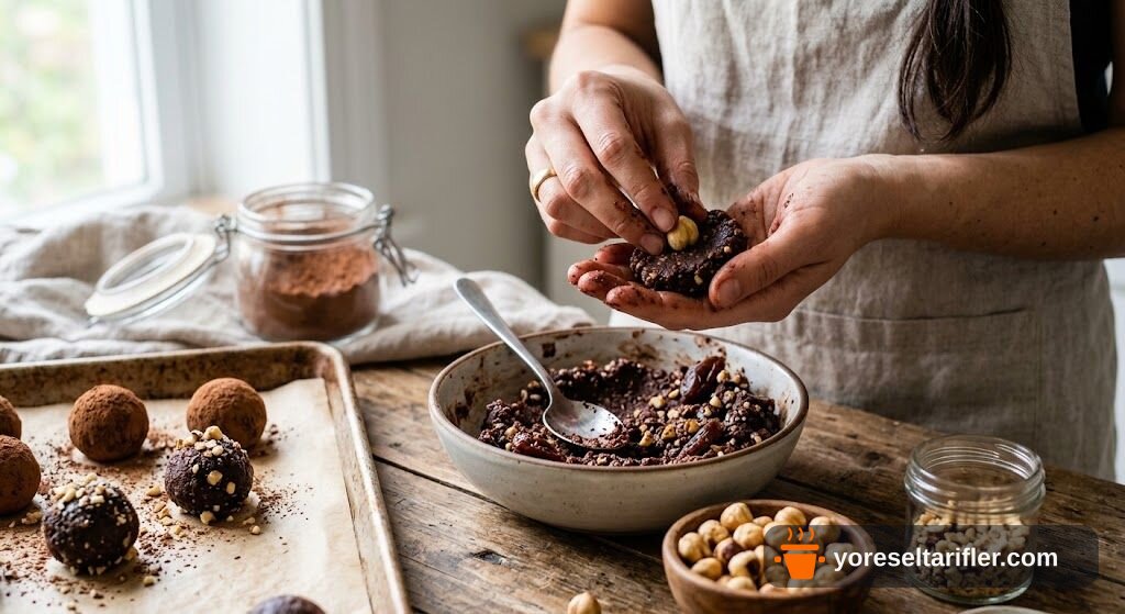 Şekersiz Fındıklı Vegan Truff Tarifi — Adım 3