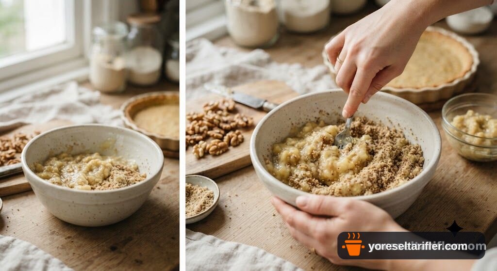 Şekersiz Muzlu Cevizli Tart Tarifi — Adım 3