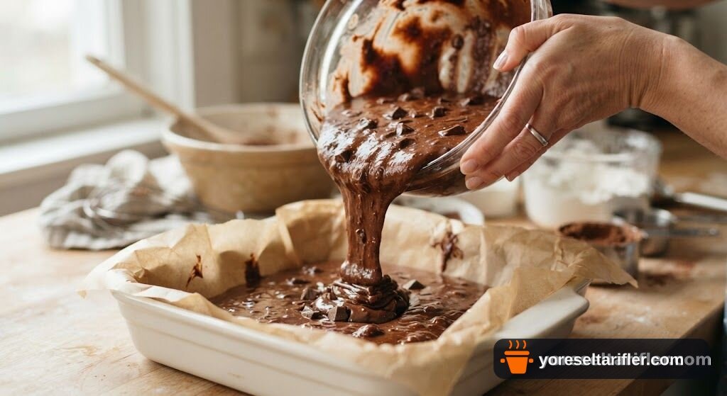 Şekersiz Vişneli Brownie Tatlı Tarifi — Adım 5