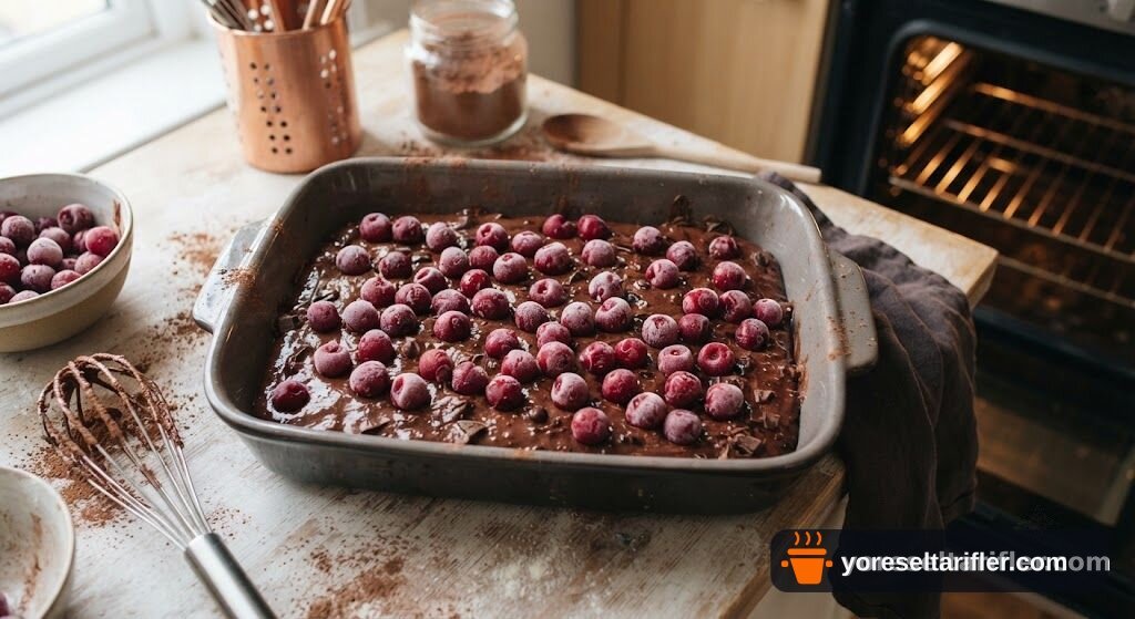 Şekersiz Vişneli Brownie Tatlı Tarifi — Adım 6