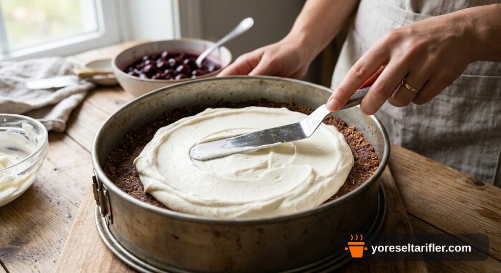 Şekersiz Vişneli Pişmeyen Cheesecake Tarifi — Adım 6