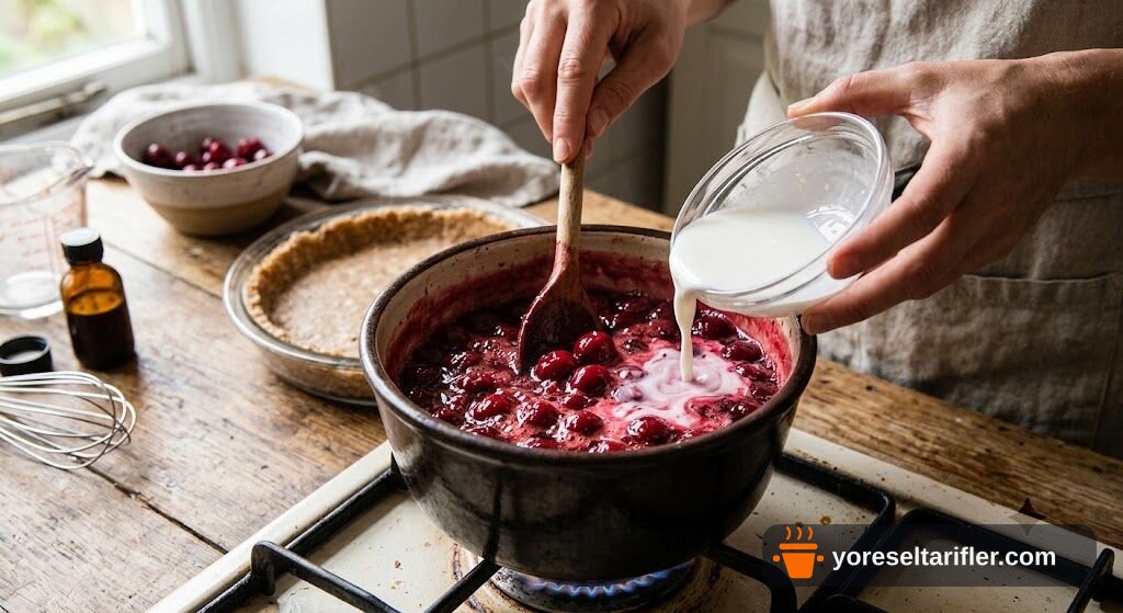 Şekersiz Vişneli Pişmeyen Cheesecake Tarifi — Adım 8