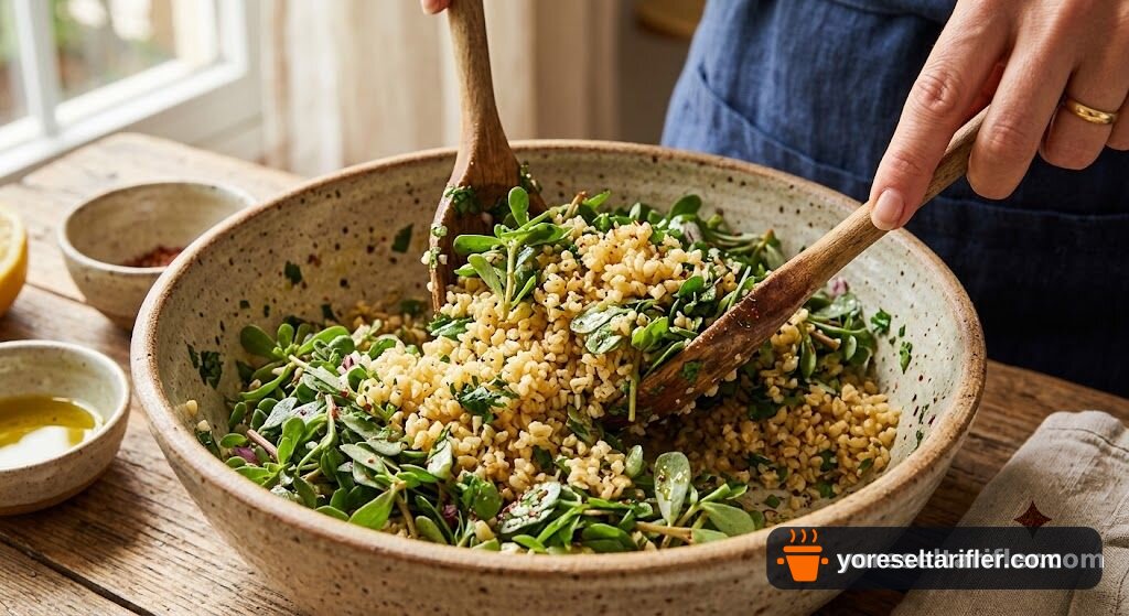 Semizotlu Bulgur Salatası Tarifi — Adım 3