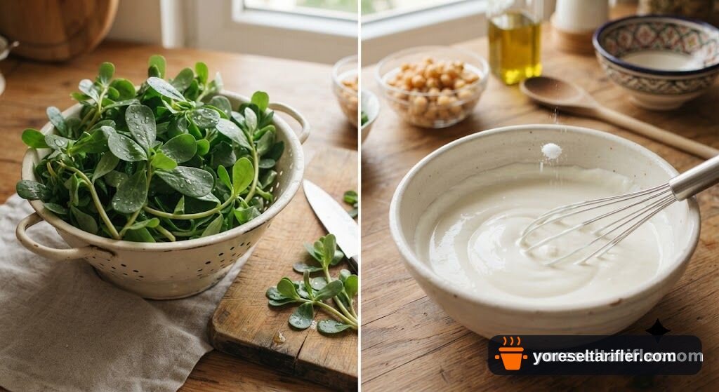 Semizotlu Nohut Salatası Tarifi — Adım 1