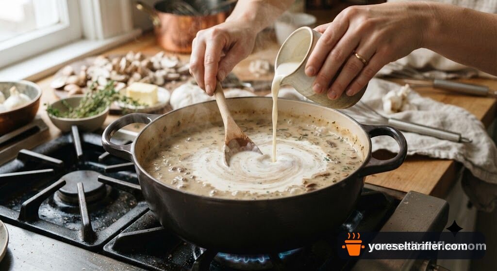 Sıcacık Kremalı Mantar Çorbası Tarifi — Adım 3