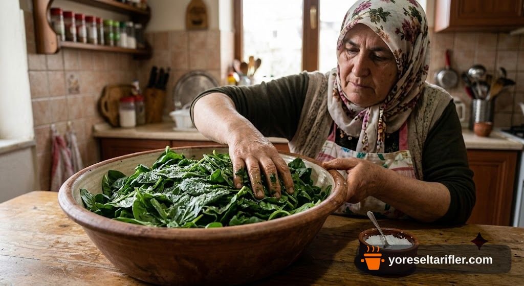 Sodalı Ispanaklı Gül Böreği Börek Tarifi — Adım 1