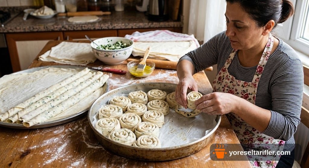 Sodalı Ispanaklı Gül Böreği Börek Tarifi — Adım 7