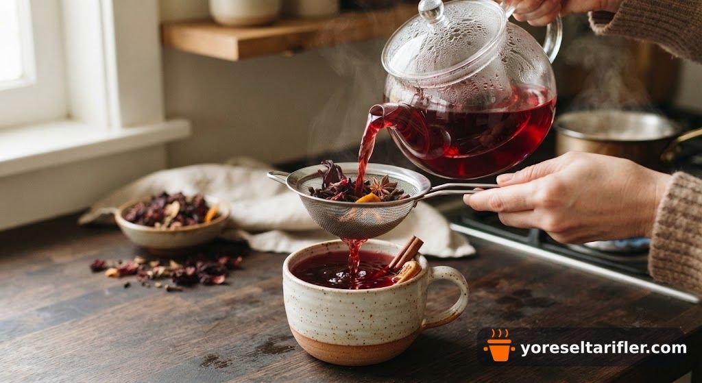 Soğuk Mevsim Bitkileriyle Hazırlanan Hibiskus Çayı Tarifi — Adım 3