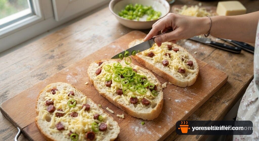 Sucuklu Kaşarlı Kahvaltılık Ekmek Tarifi — Adım 3