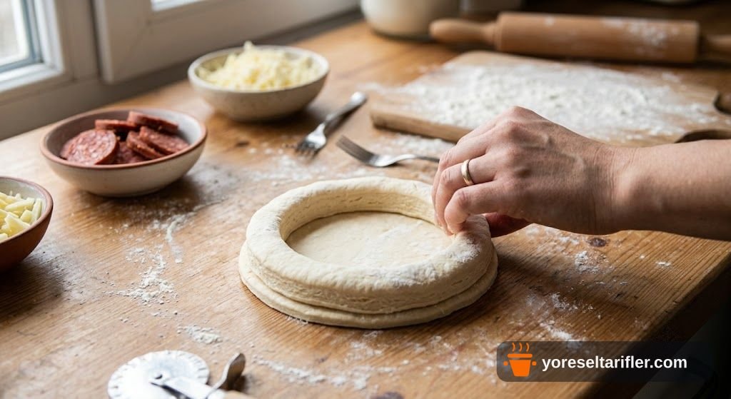 Sucuklu Kaşarlı Milföy Çanağı Tarifi — Adım 2