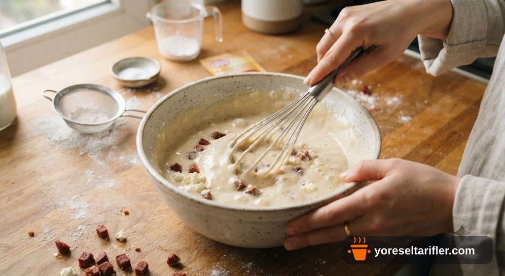 Sucuklu Peynirli Kahvaltılık Pankek Tarifi — Adım 2