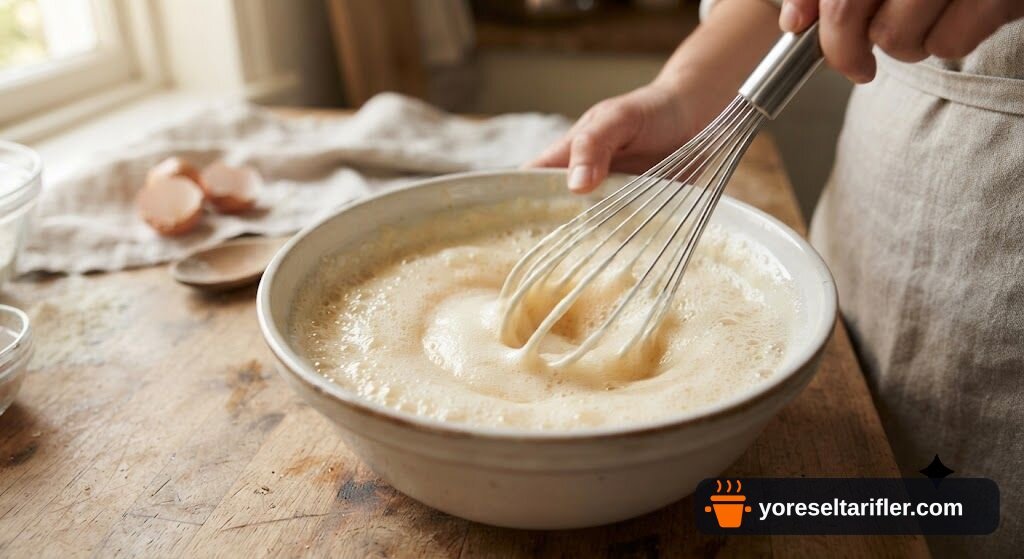 Süt ve Yumurta ile Yapılan Puf Pankek Tarifi — Adım 1