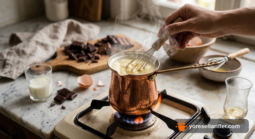 Sütlü ve Bitter Çikolata Mousse Tarifi — Adım 1