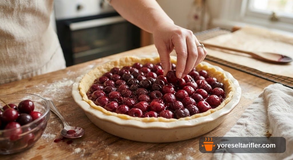 Tahin Helvalı Vişneli Crumble Tarifi — Adım 6