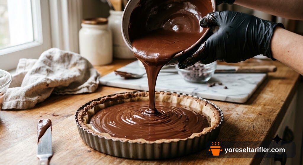 Tam Buğday Unlu Karamelli Çikolatalı Fit Tart Tarifi — Adım 11