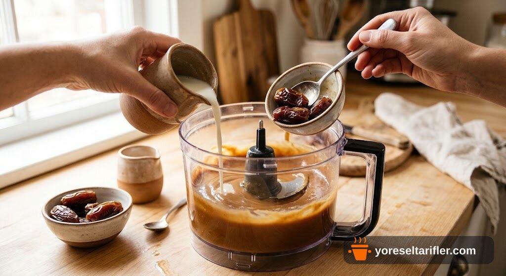 Tam Buğday Unlu Karamelli Çikolatalı Fit Tart Tarifi — Adım 7