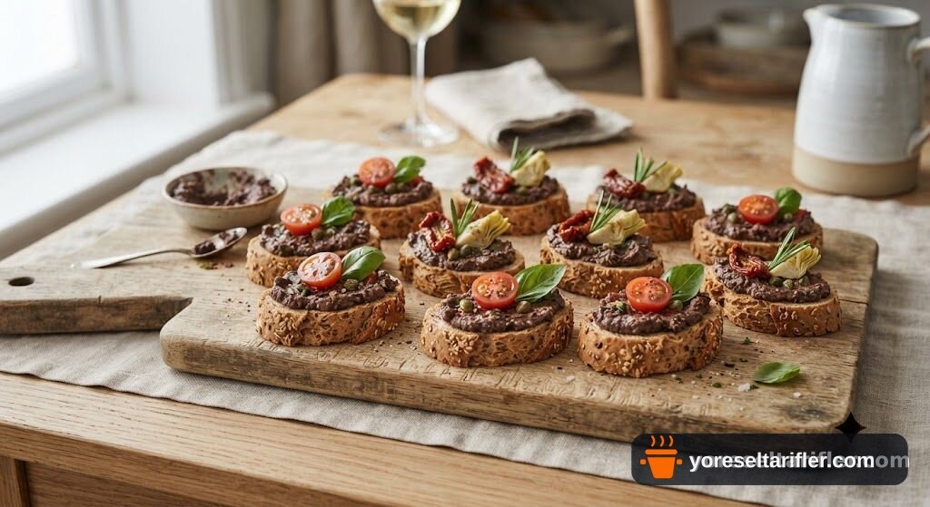 Tam Buğdaylı Zeytin Ezmesi Kanepesi Tarifi — Adım 9