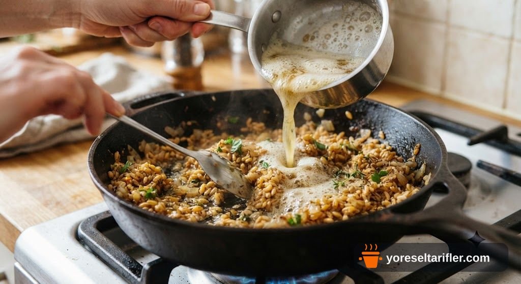 Tane Tane Kavurmalı Buğday Pilavı Tarifi — Adım 6