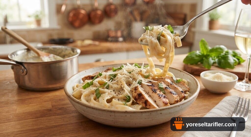 Tavuklu Fettucine Alfredo Tarifi — Adım 7