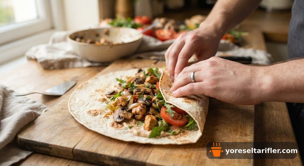 Tavuklu Mantarlı Lavaş Tarifi — Adım 12
